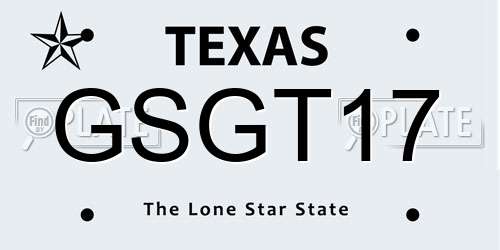 GSGT17 Texas License Plate