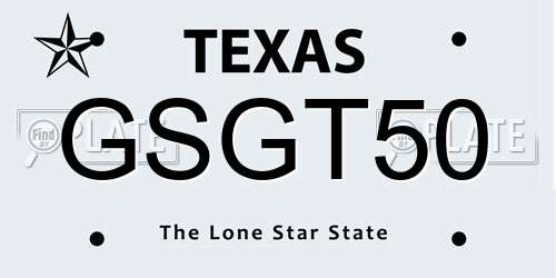 GSGT50 Texas License Plate