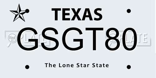 GSGT80 Texas License Plate