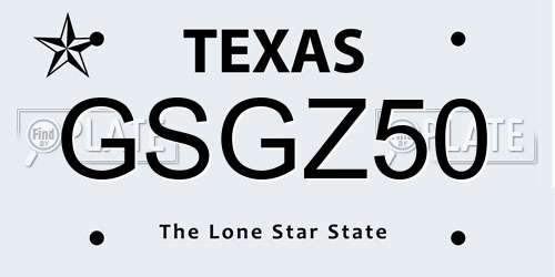 GSGZ50 Texas License Plate