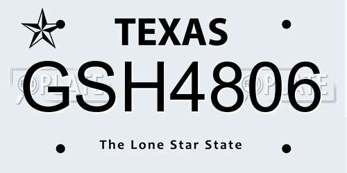 GSH4806 Texas License Plate