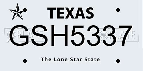 GSH5337 Texas License Plate
