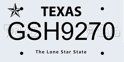 GSH9270 Texas License Plate