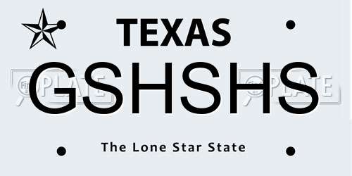 GSHSHS Texas License Plate