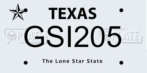 GSI205 Texas License Plate