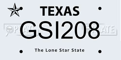 GSI208 Texas License Plate