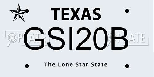 GSI20B Texas License Plate