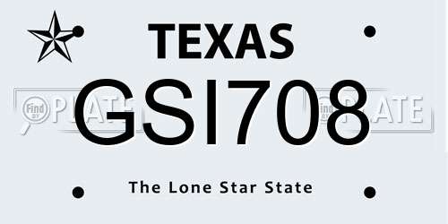 GSI708 Texas License Plate