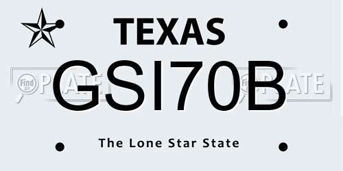 GSI70B Texas License Plate