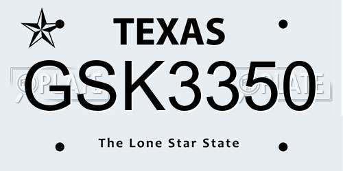 GSK3350 Texas License Plate
