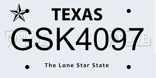 GSK4097 Texas License Plate