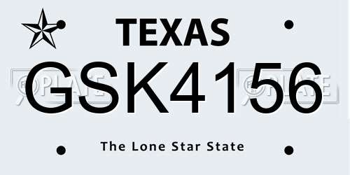 GSK4156 Texas License Plate
