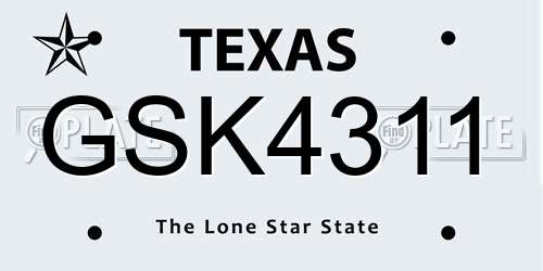 GSK4311 Texas License Plate