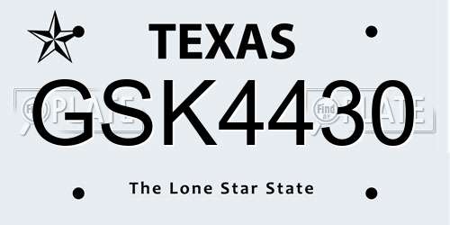 GSK4430 Texas License Plate