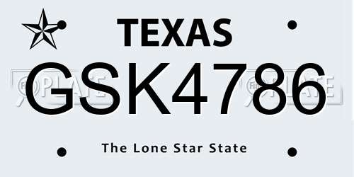 GSK4786 Texas License Plate