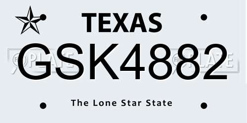 GSK4882 Texas License Plate