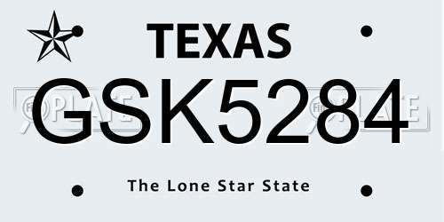 GSK5284 Texas License Plate