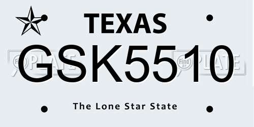 GSK5510 Texas License Plate