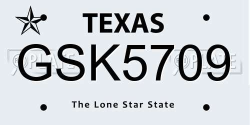GSK5709 Texas License Plate