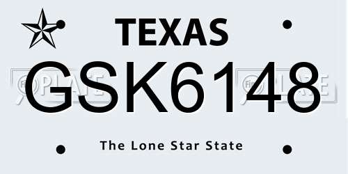 GSK6148 Texas License Plate