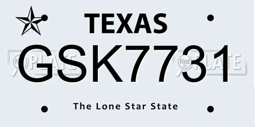 GSK7731 Texas License Plate