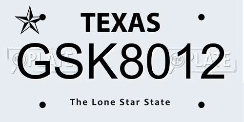 GSK8012 Texas License Plate