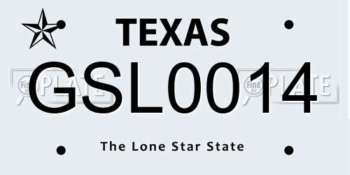 GSL0014 Texas License Plate