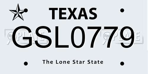 GSL0779 Texas License Plate