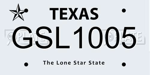 GSL1005 Texas License Plate