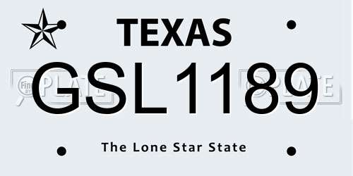 GSL1189 Texas License Plate