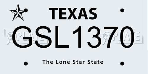 GSL1370 Texas License Plate