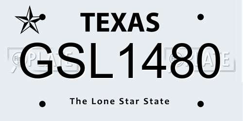 GSL1480 Texas License Plate