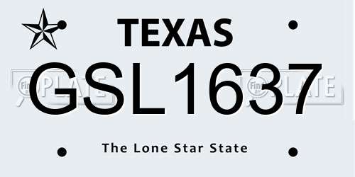 GSL1637 Texas License Plate