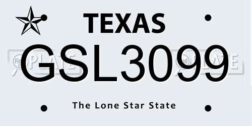 GSL3099 Texas License Plate