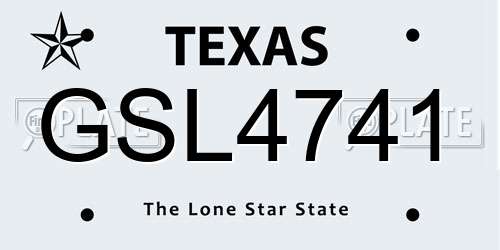 GSL4741 Texas License Plate