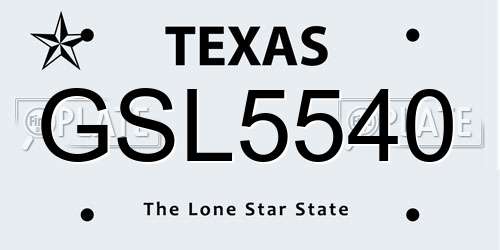 GSL5540 Texas License Plate