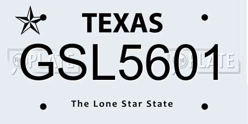 GSL5601 Texas License Plate