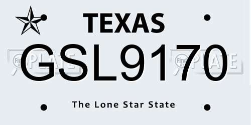 GSL9170 Texas License Plate