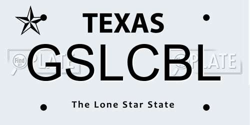 GSLCBL Texas License Plate