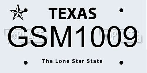 GSM1009 Texas License Plate
