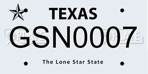 GSN0007 Texas License Plate