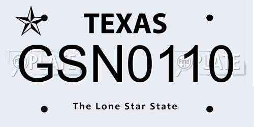 GSN0110 Texas License Plate