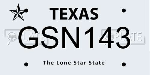 GSN143 Texas License Plate