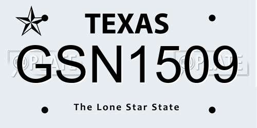 GSN1509 Texas License Plate
