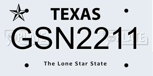 GSN2211 Texas License Plate