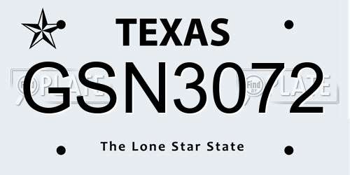 GSN3072 Texas License Plate