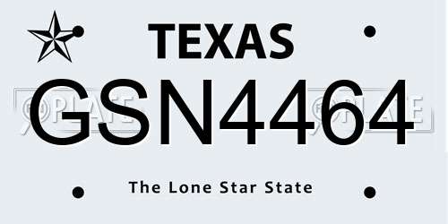 GSN4464 Texas License Plate