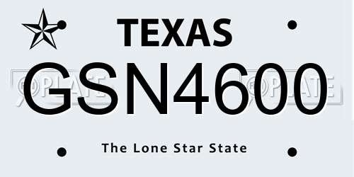GSN4600 Texas License Plate