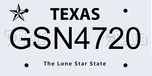 GSN4720 Texas License Plate