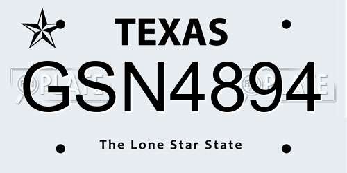 GSN4894 Texas License Plate